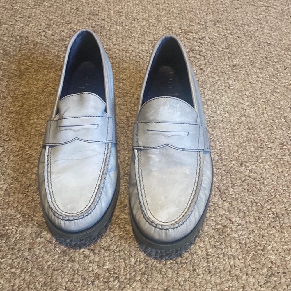 Mens Silver Cole Han Loafers